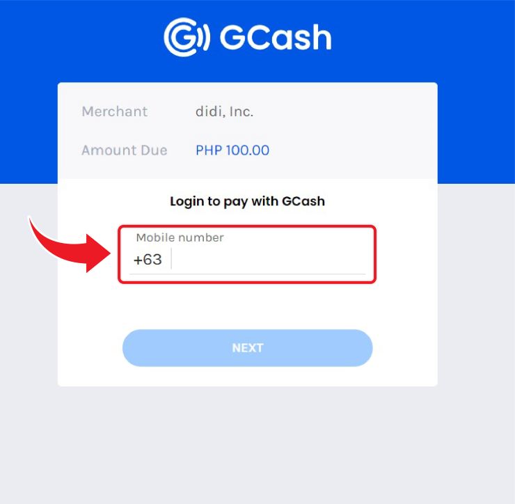 Login to your Gcash account