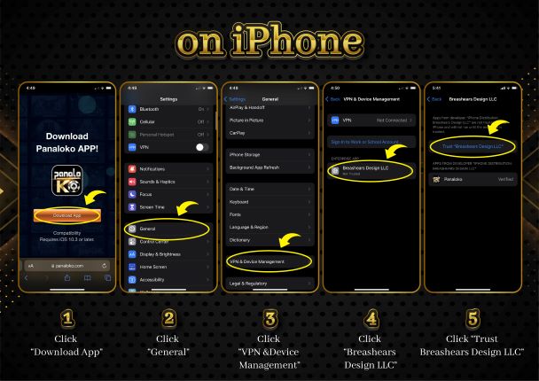 Download panaloko App on IOS phone