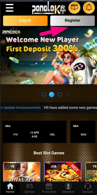 Click the "REGISTER" button above